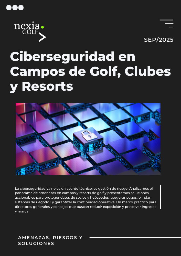 informe ciberseguridad en campos de golf Nexia Golf